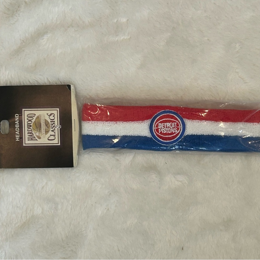 Vtg 90s NEW For Bare Feet Detroit Pistons Hardwood Classics Headband